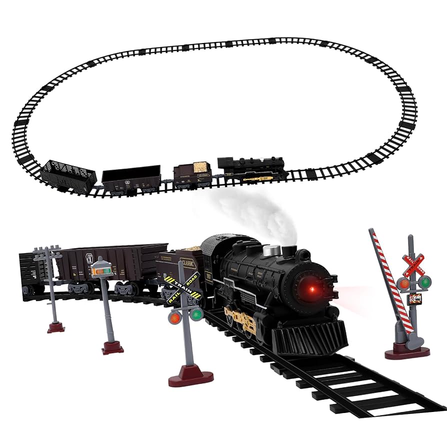 Amazon | Kisangel 電車セット 子供 蒸気機関車 鉄道模型 線路